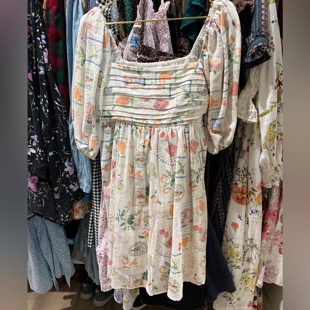 Emerson Mini Floral Print Cream Dress